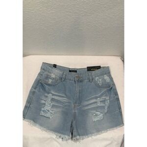 NWT Elite‎ Jean Shorts size 11/30 Super High Rise Ripped Frayed Hem